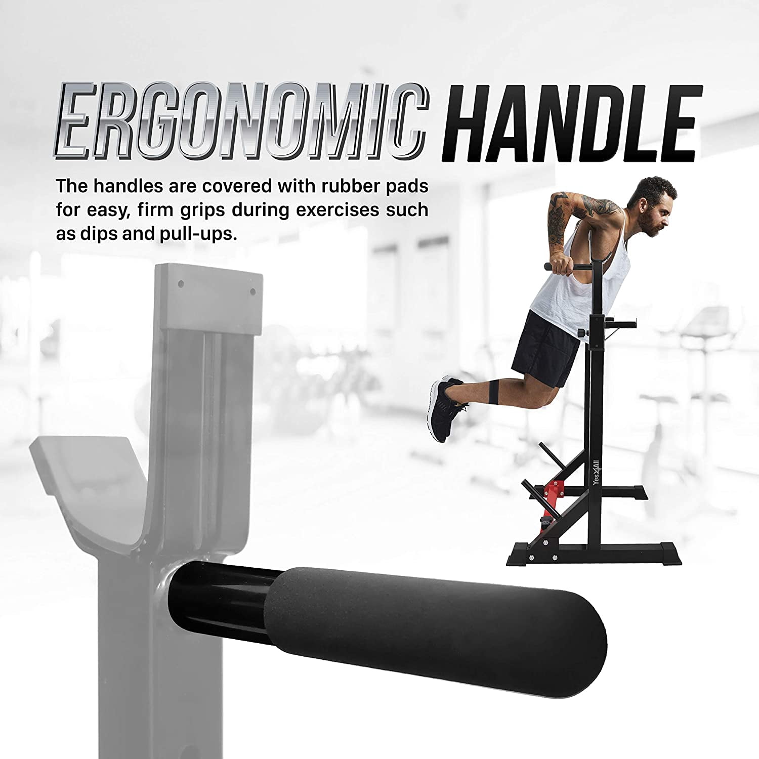 Yes4All Standard Adjustable Barbell Squat Rack, Red Color
