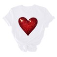 thumbnail image 7 of VKOYWKM Valentine Shirts Women Heart Graphic Tees Spring Short Sleeve T Shirts Romantic Valentine's Day Party Tshirts, 7 of 7