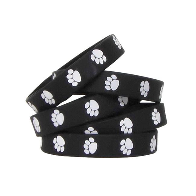 Teacher Created Resources 6570 Black with White Paw Prints Wristbands