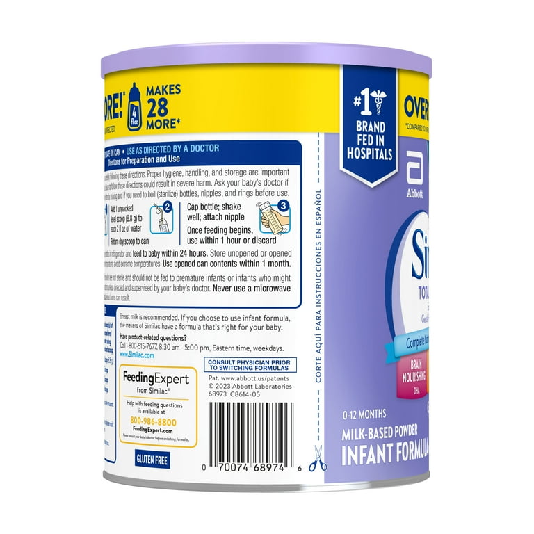 pack) Similac Total Comfort Powder Baby Formula, Can