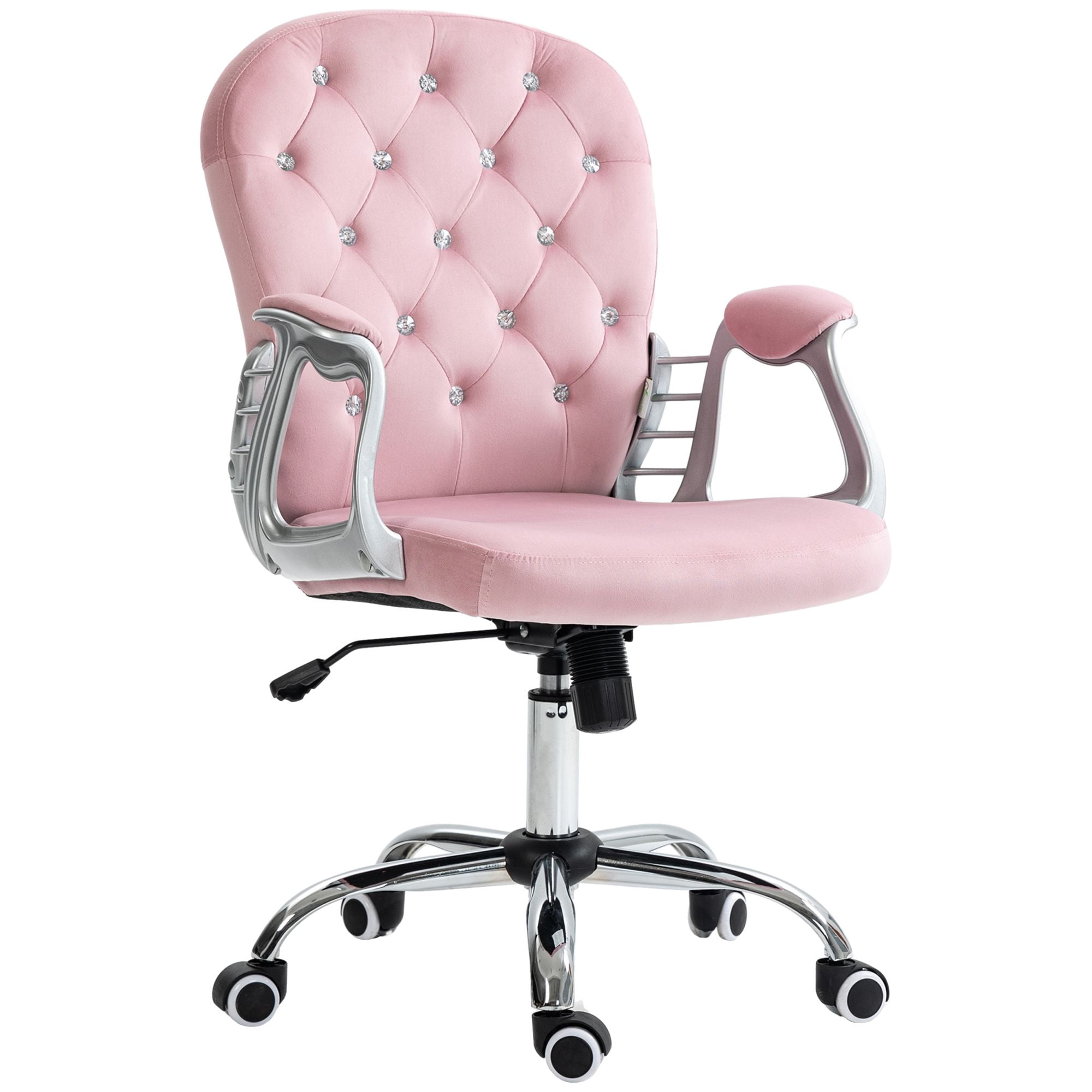 pink velvet office chair swivel product