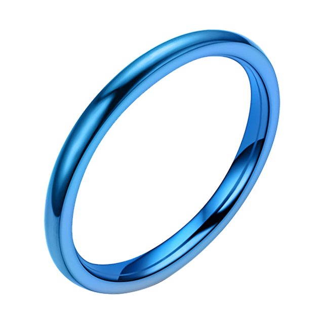 Fashion Contracted 2MM Fine Hand Polished Womens Tail Ring Couple Ring