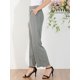 thumbnail image 4 of Allegra K Pantalones De Oficina A Cuadros De Pata De Gallo Pierna Anchacintura Alta Pantalón Tobillero Corto Para Mujer Gris XS, 4 of 6