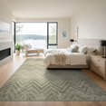 thumbnail image 3 of ODIKA Cream Ombre Vintage Distressed Faded Zigzag Stripes Gradient Low Profile Flatwoven for Great Room, Indoor Open Concept, Large Living, 3 of 7