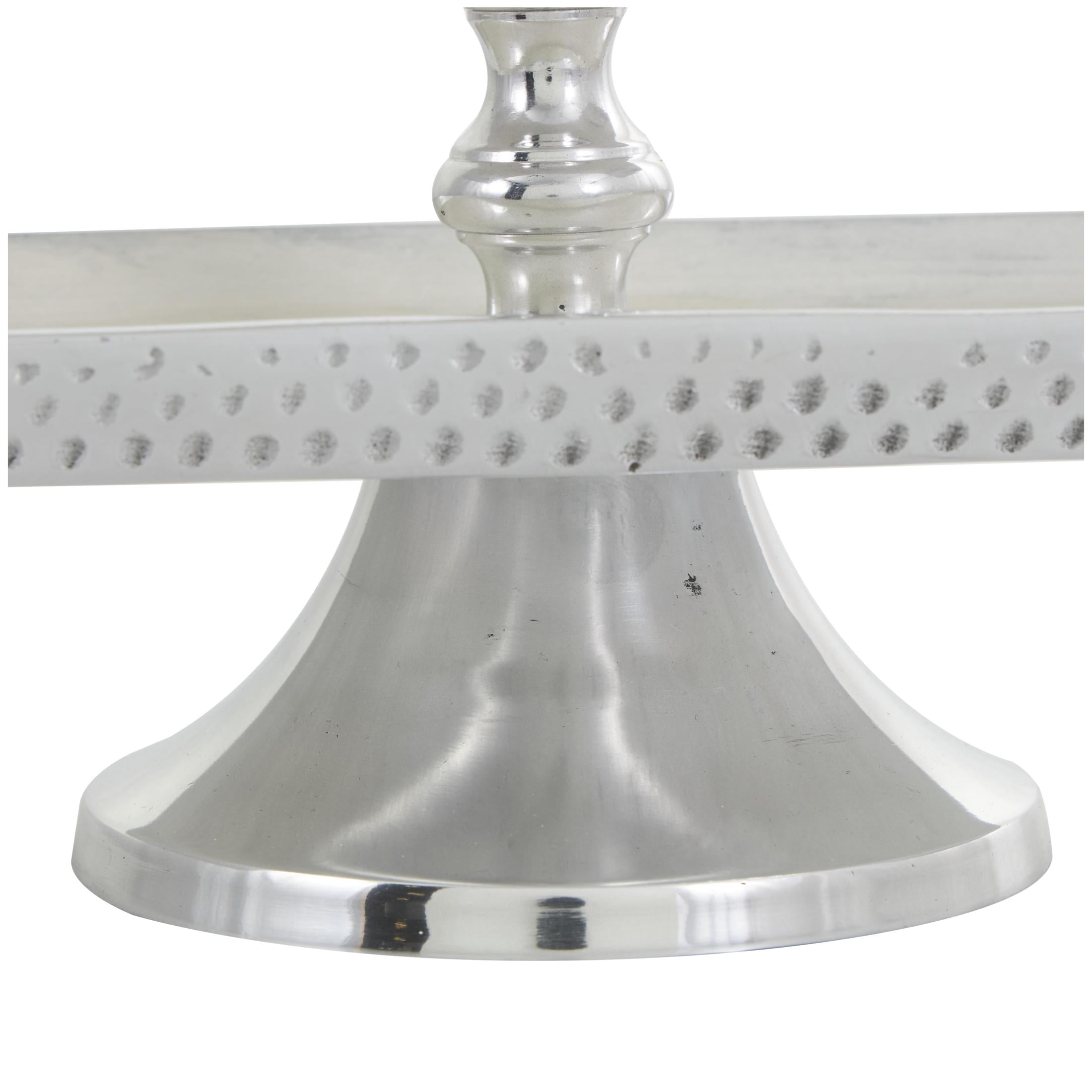 DecMode 18" x 19" Silver Aluminum Metal 3 Tiered Server, 1-Piece