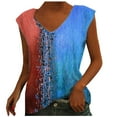 thumbnail image 2 of LSLJS Women's Summer Casual Design V-neck Button Print Undershirt, Womens Camisole Tank Tops, 2 of 6