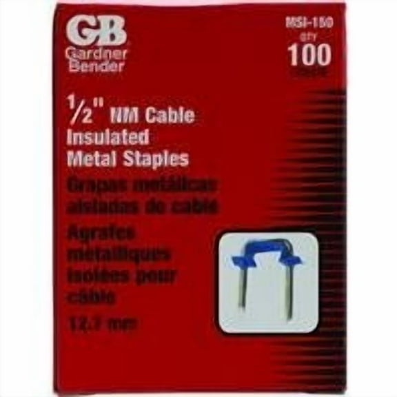 Cable Staple, 1/2In, Steel, Pk100