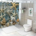 thumbnail image 7 of Chilfamy  Beach Shower Curtain Seashell Beach Theme Starfish Shell Waterproof Fabric Bathroom White, 7 of 7