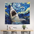 thumbnail image 2 of Pofeuu Vintage Starry Sky Shark Print Wall Tapestry Decoration Wall Hanging Tapestry 60 x 51 Inch, 2 of 6