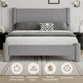 thumbnail image 5 of 4 EVER WINNER Full Bed Frame, Full Size Bed Frame, Upholstered Full Bed with Rounded Legs, Boucle Bed Frame with Headborad, Grey, 5 of 6
