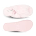 thumbnail image 6 of Jessica Simpson Women's Cross Band Soft Plush Memory Foam House Slipper Slide with Anti-Skid Sole, 6 of 9