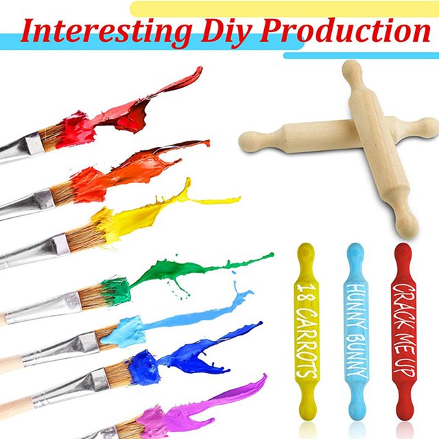 20X Wooden Mini Rolling Pin 6 Inches Long Kitchen Baking Rolling Pin Small Wood Dough Roller for Children Fondant Pasta