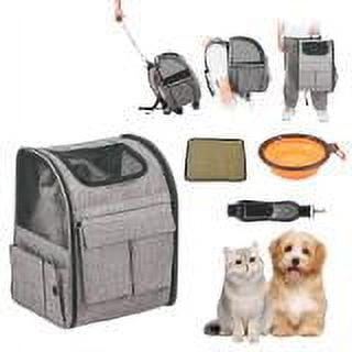 KFFKFF Cat Carrier with Wheels,18 lbs Rolling Pet Carrier with Handle Grey,For Cat Dog Small Medium Animals Kitten Puppy