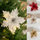 thumbnail image 4 of Flores artificiales de Navidad con purpurina, decoraciones para árboles de Navidad, adornos navideños falsos para el hogar, decoraciones de Año Nuevo, 1 unidad, 4 of 4