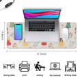 thumbnail image 5 of Long Mouse Pads for Desk,Beige Princess Flower Pattern Desk Mats on Top Of Desks, Desk Mouse Pad Extra Large with 3mm Non-Slip Base and Stitched Edge for Gaming,Office,Work,Home 31.5"x11.8", 5 of 6