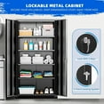 thumbnail image 4 of INTERGREAT Metal Garage Storage Cabinet with Lock, 72" Storage Cabinet with Locking Doors and 4 Adjustable Shelves, Lockable Steel Tool Cabinet for Home Office, School, Black, 4 of 9
