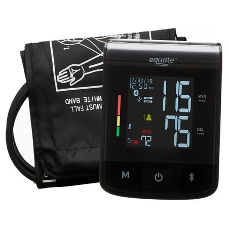 Equate 8000 Series Premium Upper Arm Cuff Blood Pressure Monitor. Equipped with Bluetooth wireless technology.