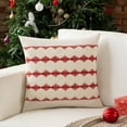 thumbnail image 2 of Fancy Homi Set of 2 Boho Christmas Red Decorative Throw Pillow Covers 18x18 Inch for Living Room Couch Bed Sofa, Modern Farmhouse Holiday Home Decor, Soft Cotton Line Square Cushion Case 45x45 cm, 2 of 6
