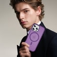 thumbnail image 5 of TECH CIRCLE Magnetic Phone Case for iPhone 16 Pro (2024 Release) 6.3", Compatible with MagSafe, Woven Texture Translucent Back Cover, Shockprooof Protective Lightweight Slim Case, Purple, 5 of 9