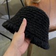 thumbnail image 6 of SikaFu Women's Fluffy Knitted Bucket Hats Winter Female Plush Thicken Warm Fisherman Cap Outdoor Cycling Ski Cold Hat Lady Panama Gorro, 6 of 6
