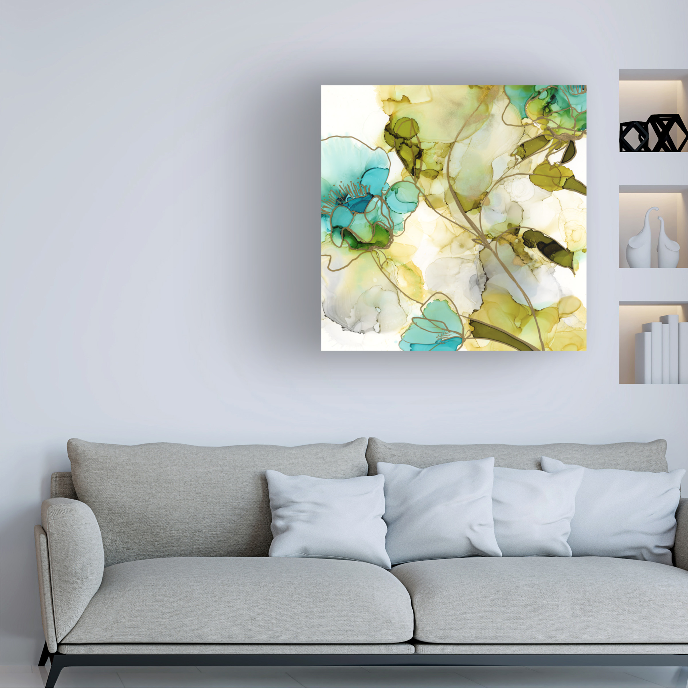 Jennifer Goldberger 'Flower Facets VI' Canvas Art