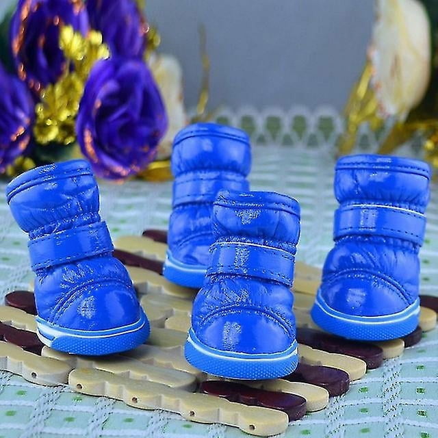 4 unids/set zapatos para perros de invierno botas de nieve cálidas zapatos impermeables para perros pequeños para Chihuahua