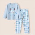 thumbnail image 2 of NOLDARES Kids Child Toddler Boy Pajamas Pj Set Long Sleeve Snug Fit Soft & Cozy & Loungewear Fall Winter Sleepwear 6-12 Months 12-24 Months 2t 3t 4t 5t 6t 7t 8t 9t Children,Light Blue,12-13 Y, 2 of 4