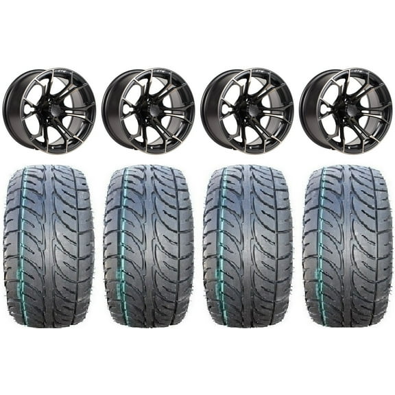 GTW Spyder 12" Golf Cart Wheels Bronze 23" Fusion ST Tires Yamaha