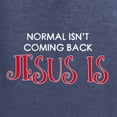 thumbnail image 2 of Normal Isnâ€™t Coming Back Jesus Is Inspirational/Christian Unisex Graphic Hoodie Sweatshirt, Vintage Heather Navy, Medium, 2 of 5