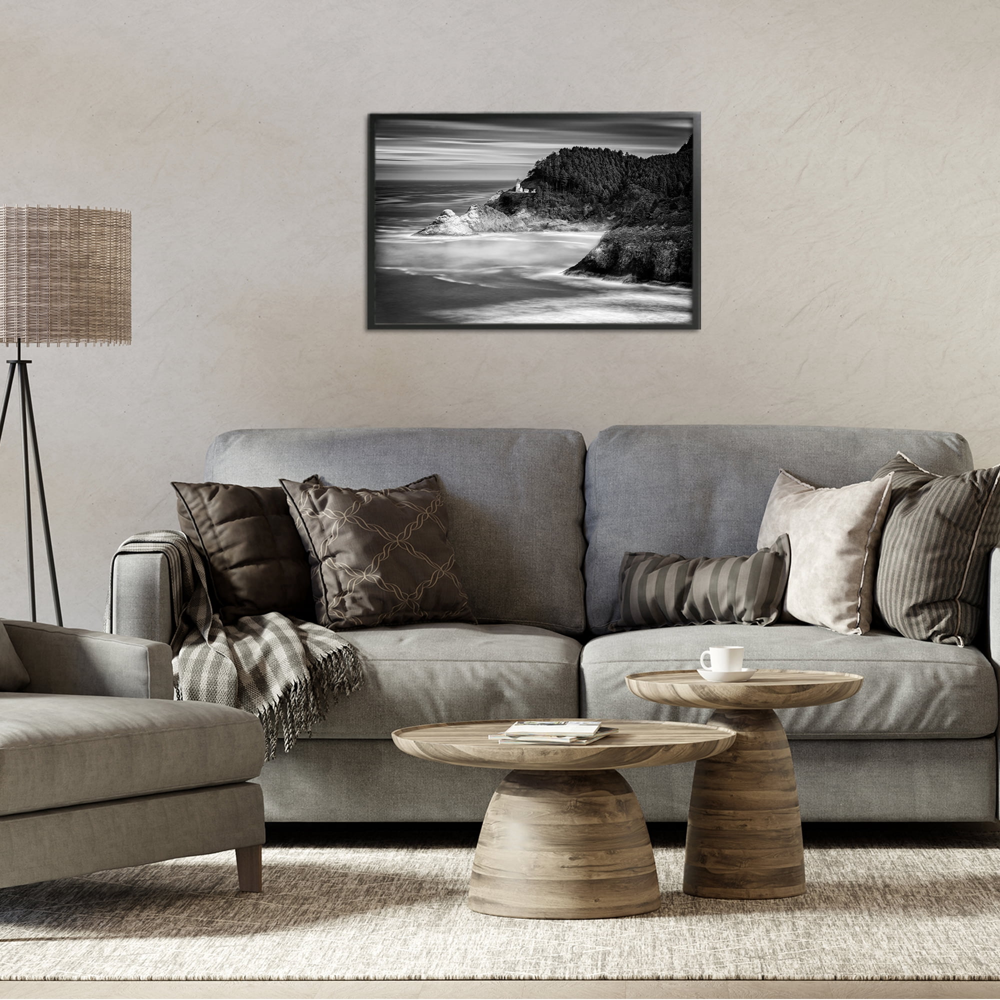 Stupell Industries Perched Above The Pacific Black Framed Giclee Art, design by Rick Berk