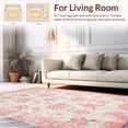 thumbnail image 2 of ODIKA 5'x7' Machine Washable Non-Slip Area Rug, Vintage Rose Trail Floral High Traffic Rug, Pink, 209971, 2 of 7