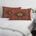 thumbnail image 4 of Red Boho Pillow Covers King, Contemporary Abstract Ethnic Vintage Geometric Soft Brushed Microfiber Breathable Throw Pillow Covers, Pillowcase with Zipper for Couch Sofa Bedroom Living Room 20"x36", 4 of 9