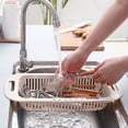 thumbnail image 2 of Pedty 1X Drain Basket，Drain Rack Kitchen Retractable Sink Drain Basket Multi Functional Fruit and Vegetable Cleaning Basket Drain Dish Rack Plastic Rack, 2 of 6