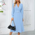 thumbnail image 3 of Robe Mode Femme Slim - Fit V - Col Long - Manches Longues Ligne A, 3 of 8
