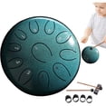 thumbnail image 2 of 11-Note 6-Inch Ethereal Tongue Drum, Malachite Handpan Percussion Instrument for Music Therapy, Meditation, Relaxation & Creative Play, 2 of 5