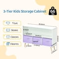 thumbnail image 2 of Kids Bookcase and Bookshelf, Multi-Shelf Cubby with 3 Collapsible Fabric Drawers, Equipped with Safety Buckle, Children's Book and Toy Display Rack, Toy Storage Organizer for Bedroom,Playroom,Hallway, 2 of 9