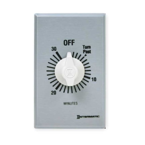 Intermatic Timer,Spring Wound,30 Min,SPDT,Silver FF330M