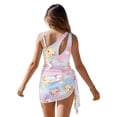 thumbnail image 6 of Xixirimido Axolotls Colorful Tie-dye Print Girls One Piece Swimsuit with Mesh Cover Up Teen Adjustable Strap Bathing Suits with Removable Bra Swimwear Set, Size 7-8 Years, 6 of 7