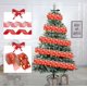 thumbnail image 1 of Lazo de cinta de peluche navideño - Lazo decorativo artesanal de brocado rojo para árbol y regalos, 6,3x4,5x4,5 cm, 1 of 6