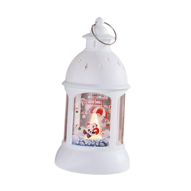 Linterna LED navideña Baoblaze centro de mesa lámpara decorativa portátil Navidad sala de estar dormitorio estante fiestas Papá Noel Linterna colgante