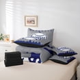 thumbnail image 5 of Homewish Grey Blue Sports Bedding Comforter Set 7pcs, Cartoon Baseball Game King Bedding Sets, Teens Kids Boys Girls Reversible Bed Sheets, Luxury Bedroom Decor, 5 of 7