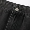 thumbnail image 6 of Women Distressed Denim Cargo Skirt Mini Y2K Flap Pockets Skirts Slim Fit Jean Skirt Black L, 6 of 7