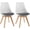 White+gray, variant on LINJH Mid Century Modern Dining Chairs,Shell Lounge Plastic Side Chair with Soft Padded and Wooden Legs for Dining Room Living Room Bedroom Kitchen Set of 2 (Orange)