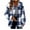 Blue, variant on Fuzzy Fleece Jackets for Women Casual Button Down Sherpa Jacket Warm Plaid Shacket Trendy Winter Coats Outwear 2025 Orange, XXL