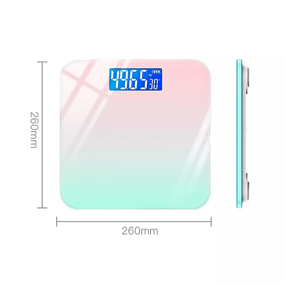 Teyjry Digital Body Weight Scale, High Accuracy, Toughened Glass, 397 lb Capacity, Pink