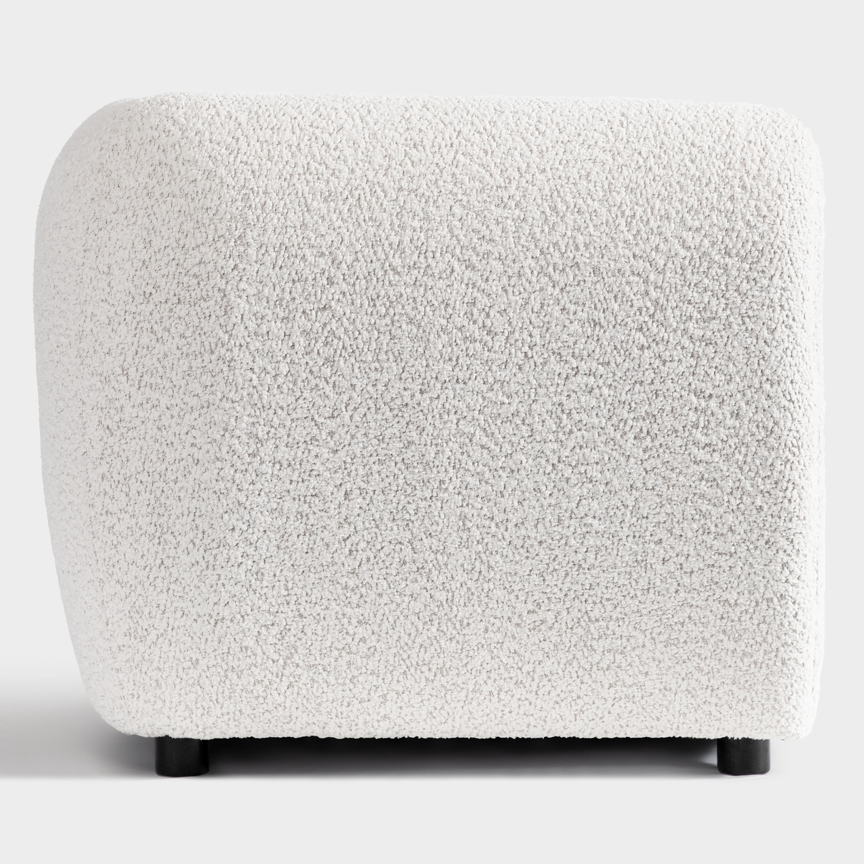 Furniture of America Nallia Tuxedo Style Upholstered Boucle Fabric White Sofa