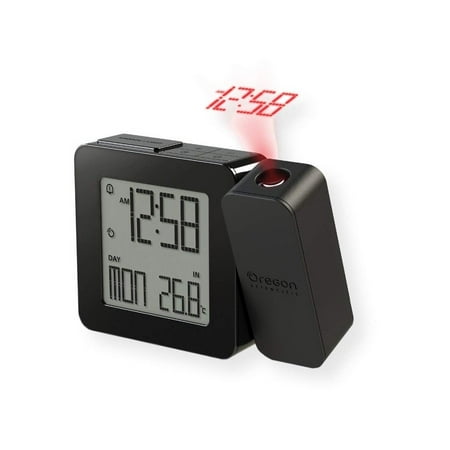 Oregon Scientific RM338PA_BK Model RM338 PROJI Projection Atomic Alarm Clock Indoor Temperature Calendar Alarm Snooze Functions Dual Alarm Black