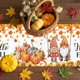 thumbnail image 3 of Fall Table Runner Thanksgiving Pumpkin Gnome Table Runners Sunflower Maple Leaves Cotton Linen Dresser Scarf Kitchen Dining Table Decor for Fall Holiday Party Decor 13x90 Inch, 3 of 9