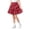 Red, variant on Girls Ruffle Tiered Skorts - Elastic Waist Flowy Skirt with Shorts - Lightweight Comfy Versatile Daily Short Skirts,5-6 Years