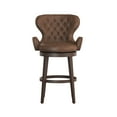 thumbnail image 2 of Hillsdale Mid-City Upholstered Wood Swivel Bar Height Stool, Chocolate, 2 of 17